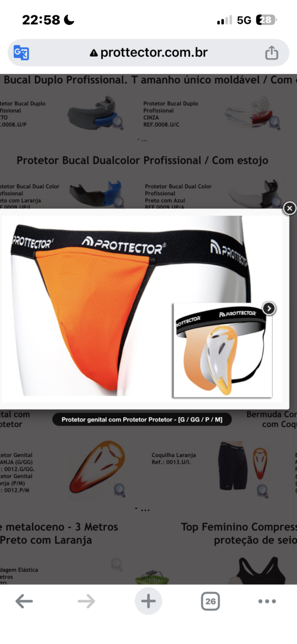 Protetor genital com Suporte